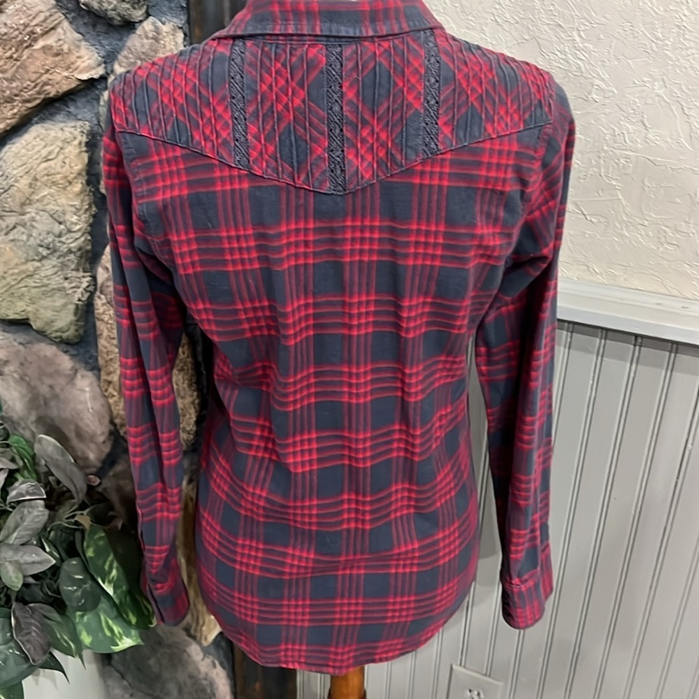 Hurley Red and Black Plaid Shirt - Picture 3 of 5